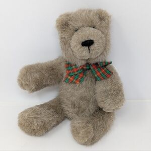 Applause Teddy Bear Plush Jointed Baybearry Enchanted Season Tartan Bow